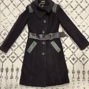 Mackage Gray Wool Cashmere Leather Coat XS